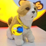 عکس سگ لمسی حسگردار سفید قهوه ای