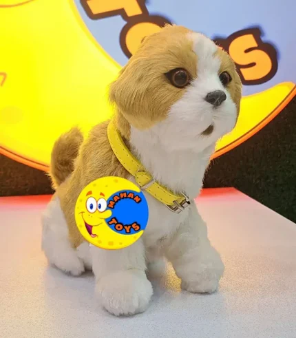 عکس سگ لمسی حسگردار سفید قهوه ای