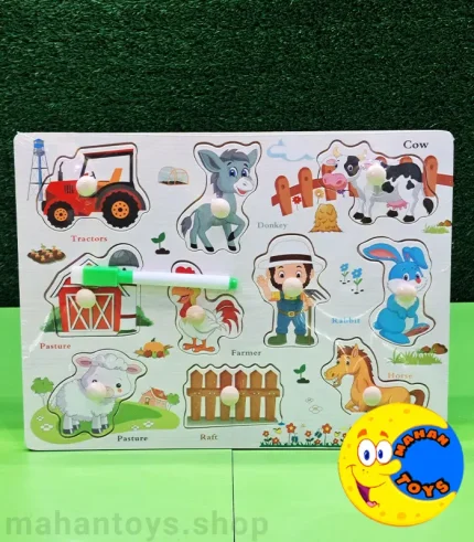 پازل چوبی جانمایی مزرعه پشت وایت بردی